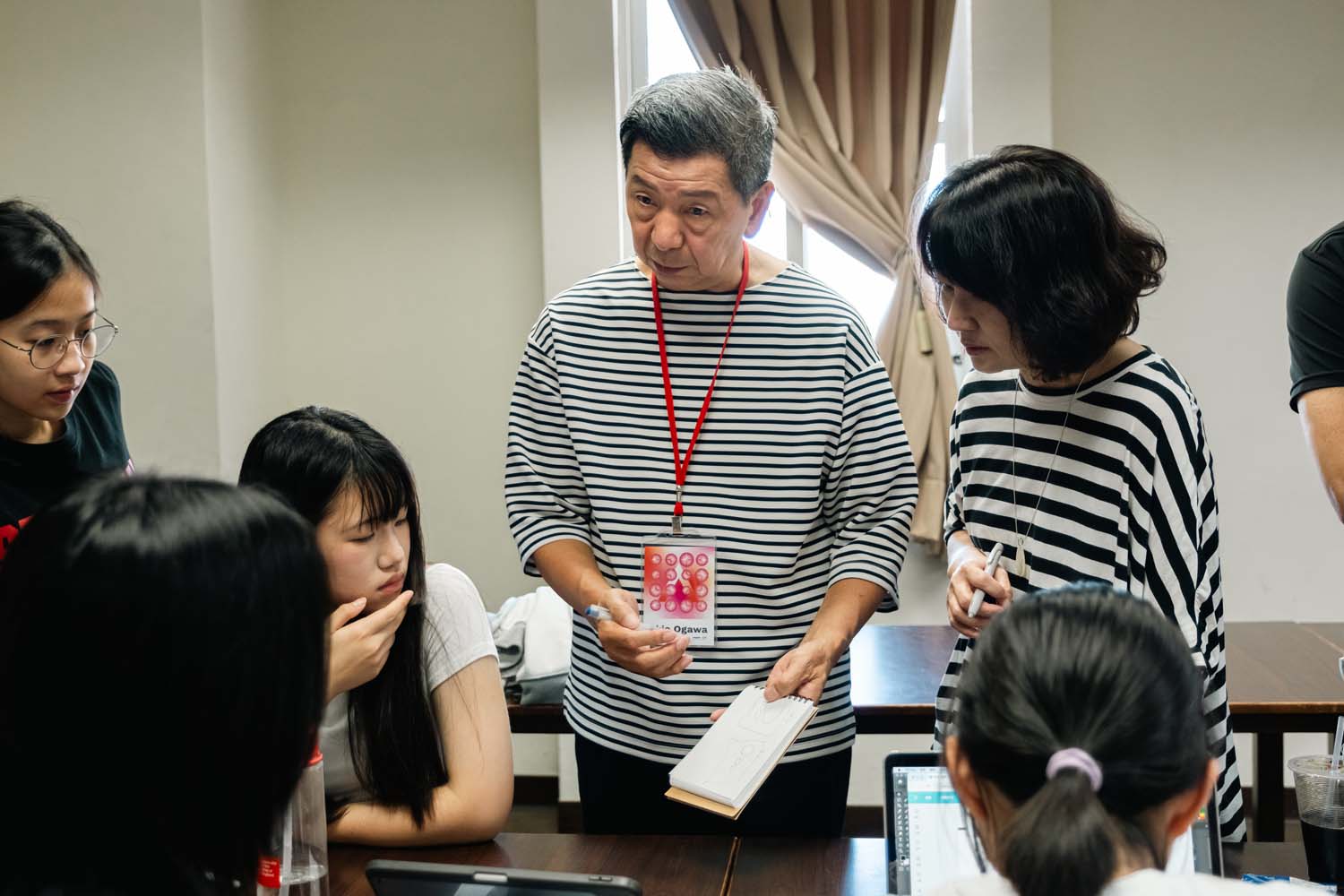 日本－小川明生 Akio Ogawa老師(中間站立者)聆聽學員創意發想流程圖